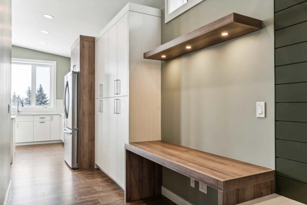 Custom interior finishing and built-ins showcasing Alberta craftsmanship